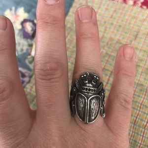 Silver beetle ring, appx size 7